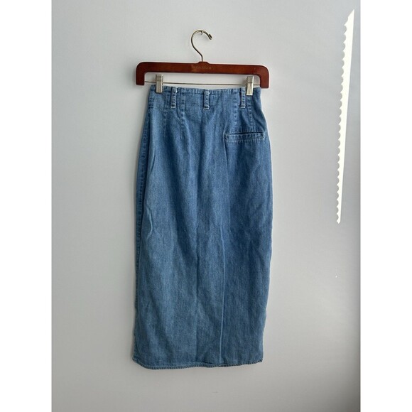Vintage GAP Maxi Long Wrap Overlap Blue Denim Jean Skirt Women’s Size 1 - Picture 6 of 11
